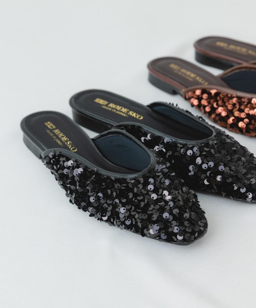 RODE SKO(ロデスコ)の「『MADE IN JAPAN』スパンコールミュール(その他シューズ・レディース・ブラウン/ブラック・37/38)」の8枚目の写真