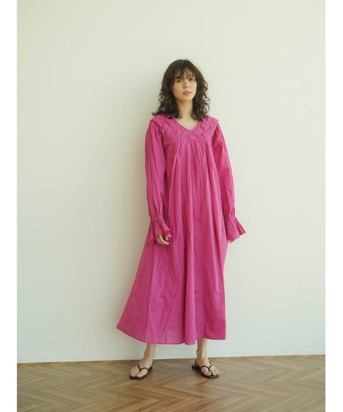 YORT/FIKA./:ETHROF(ヨートフィーカイーサオブ)の「Indian cotton onepiece(ワンピース・レディース・オフホワイト/イエロー/ピンク・MEDIUM)」の3枚目の写真