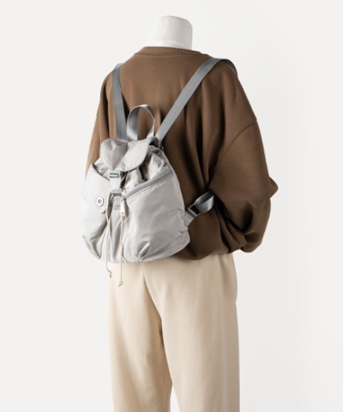 rinto(リント)の「【recomend selection/セレクト】ドローストリングバックパック 巾着風リュック 2404HCJB140(バックパック/リュック・メンズ・グレー/ベージュ/ライトパープル/ブラック・FREE)」の14枚目の写真