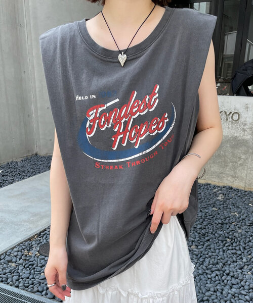 mline（エムライン）の「[mline]ロゴノースリTシャツ（Tシャツ/カットソー・レディース・アイボリー/ピンク/チャコールグレー・FREE）」の2枚目の写真