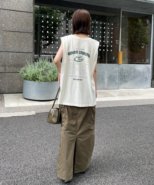 mline（エムライン）の「[mline]ロゴノースリTシャツ（Tシャツ/カットソー・レディース・アイボリー/ピンク/チャコールグレー・FREE）」の5枚目の写真