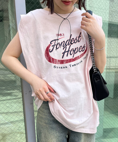 mline（エムライン）の「[mline]ロゴノースリTシャツ（Tシャツ/カットソー・レディース・アイボリー/ピンク/チャコールグレー・FREE）」の15枚目の写真