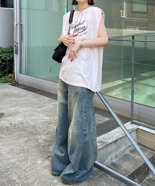 mline（エムライン）の「[mline]ロゴノースリTシャツ（Tシャツ/カットソー・レディース・アイボリー/ピンク/チャコールグレー・FREE）」の13枚目の写真