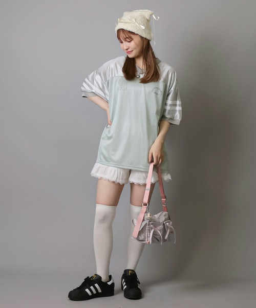 SPINNS（スピンズ）の「4リボン付き 猫耳ニットキャップ（ニットキャップ/ビーニー・レディース・グレー/アイボリー・ONESIZE）」の9枚目の写真