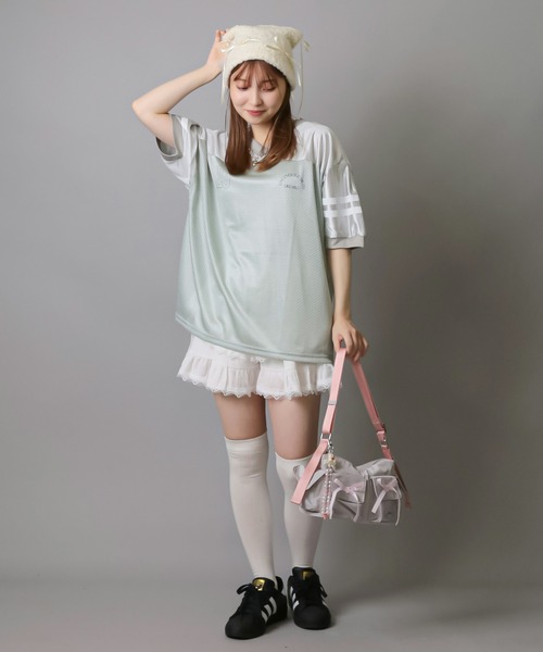 SPINNS（スピンズ）の「4リボン付き 猫耳ニットキャップ（ニットキャップ/ビーニー・レディース・グレー/アイボリー・ONESIZE）」の10枚目の写真