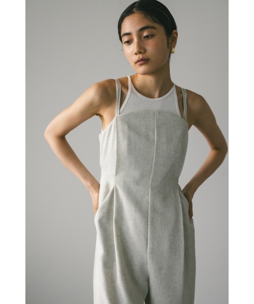 STYLEMIXER(スタイルミキサー)の「カーブネックオールインワン(つなぎ/オールインワン・レディース・ライトグレー/ライトブラウン・MEDIUM/SMALL)」の8枚目の写真