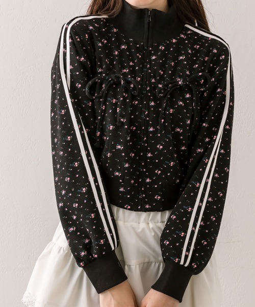 OLIVE des OLIVE(オリーブデオリーブ)の「リボントラックジャケット(スウェット・レディース・ブラウン/その他/ブラック/サックスブルー・FREE)」の1枚目の写真