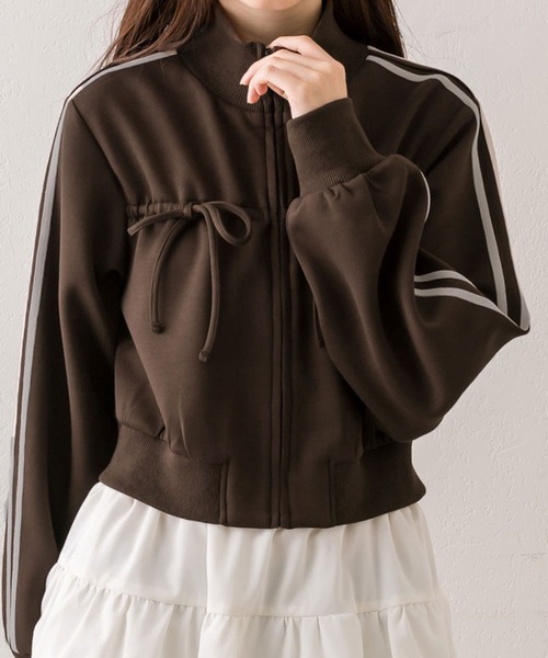 OLIVE des OLIVE(オリーブデオリーブ)の「リボントラックジャケット(スウェット・レディース・ブラウン/その他/ブラック/サックスブルー・FREE)」の6枚目の写真