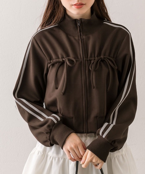 OLIVE des OLIVE(オリーブデオリーブ)の「リボントラックジャケット(スウェット・レディース・ブラウン/その他/ブラック/サックスブルー・FREE)」の5枚目の写真