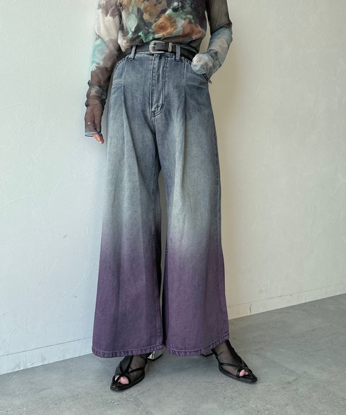 HARE（ハレ）の「アソートカコウデニムパンツ(HARE)（デニムパンツ・レディース・パープル/グレー/オレンジ/パープル系その他/オレンジ系その他・FREE）」の14枚目の写真