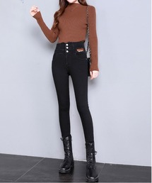 NANEA（ナネア）の「バッククロスデザイン　ハイウエストストレッチデニムスキニーパンツ（デニムパンツ）」