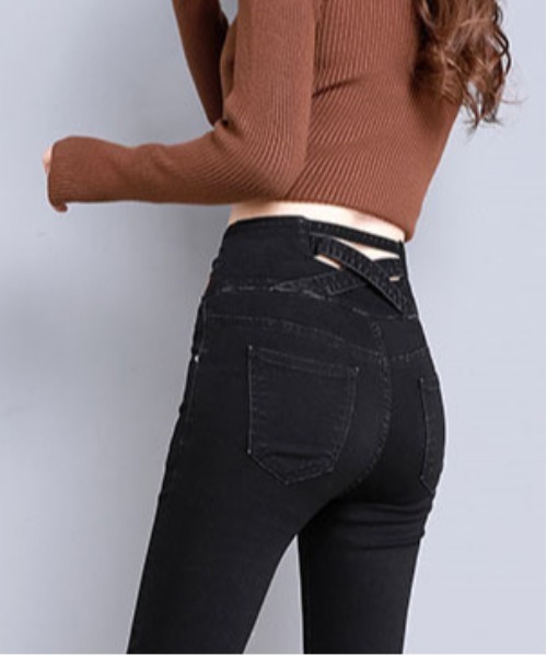 NANEA(ナネア)の「バッククロスデザイン ハイウエストストレッチデニムスキニーパンツ(デニムパンツ・レディース・ネイビー/ブラック/ブルー・SMALL/MEDIUM/LARGE/X-LARGE/XX-LARGE)」の17枚目の写真