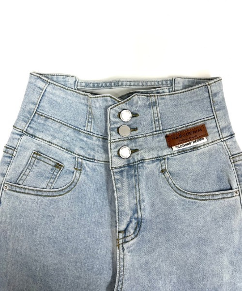 NANEA(ナネア)の「バッククロスデザイン ハイウエストストレッチデニムスキニーパンツ(デニムパンツ・レディース・ネイビー/ブラック/ブルー・SMALL/MEDIUM/LARGE/X-LARGE/XX-LARGE)」の4枚目の写真