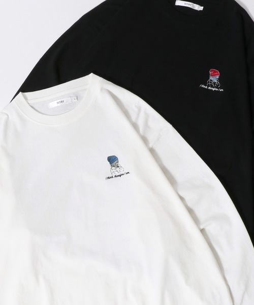 SITRY(シトリー)の「SITRY Girl Embroidery & Illustration Back Print T-shirt/別注 オーバーサイズ ガール ワンポイント刺繍 バックプリント ロンT 長袖Tシャツ レディース メンズ(Tシャツ/カットソー・レディース・ブラック/ホワイト/ブラック系その他/ホワイト系その他/ホワイト系その他2/ホワイト系その他3/ホワイト系その他4/ホワイト系その他5/ホワイト系その他6/ブラック系その他2/ブラック系その他3/ブラック系その他4/ブラック系その他5/ブラック系その他6・M/L/XL)」の3枚目の写真