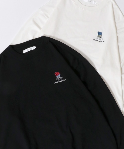 SITRY(シトリー)の「SITRY Girl Embroidery & Illustration Back Print T-shirt/別注 オーバーサイズ ガール ワンポイント刺繍 バックプリント ロンT 長袖Tシャツ レディース メンズ(Tシャツ/カットソー・レディース・ブラック/ホワイト/ブラック系その他/ホワイト系その他/ホワイト系その他2/ホワイト系その他3/ホワイト系その他4/ホワイト系その他5/ホワイト系その他6/ブラック系その他2/ブラック系その他3/ブラック系その他4/ブラック系その他5/ブラック系その他6・M/L/XL)」の10枚目の写真