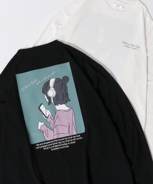 SITRY(シトリー)の「SITRY Girl Embroidery & Illustration Back Print T-shirt/別注 オーバーサイズ ガール ワンポイント刺繍 バックプリント ロンT 長袖Tシャツ レディース メンズ(Tシャツ/カットソー・レディース・ブラック/ホワイト/ブラック系その他/ホワイト系その他/ホワイト系その他2/ホワイト系その他3/ホワイト系その他4/ホワイト系その他5/ホワイト系その他6/ブラック系その他2/ブラック系その他3/ブラック系その他4/ブラック系その他5/ブラック系その他6・M/L/XL)」の12枚目の写真