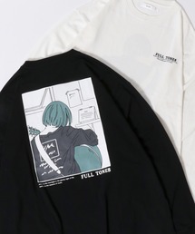 SITRY | SITRY Girl Embroidery ＆ Illustration Back Print T-shirt/別注 オーバーサイズ ガール ワンポイント刺繍 バックプリント ロンＴ 長袖Ｔシャツ レディース メンズ(Tシャツ/カットソー)