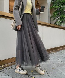 エアリータッチ チュールロングスカート