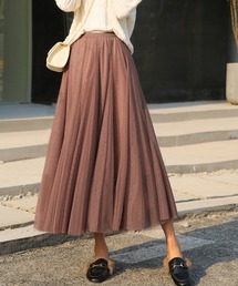 エアリータッチ チュールロングスカート