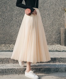 INASTUDIOS（イーナストゥディオス）の「エアリータッチ チュールロングスカート（スカート）」