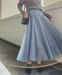 エアリータッチ チュールロングスカート