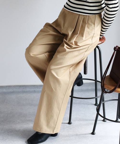 cepo（セポ）の「〈低身長/高身長サイズあり〉スリータックイージーストレートパンツ（その他パンツ・レディース・ブラック/オフホワイト/チャコール/ブラウン/グレー/ホワイト/ベージュ・L/M/S）」の7枚目の写真