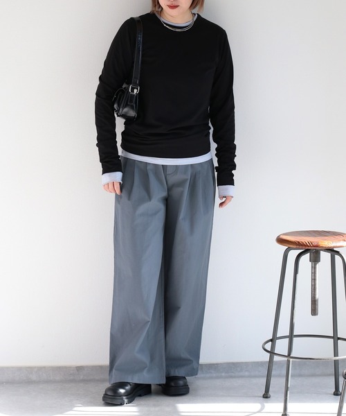 cepo（セポ）の「〈低身長/高身長サイズあり〉スリータックイージーストレートパンツ（その他パンツ・レディース・ブラック/オフホワイト/チャコール/ブラウン/グレー/ホワイト/ベージュ・L/M/S）」の4枚目の写真