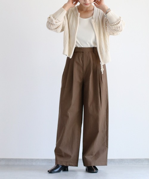 cepo（セポ）の「〈低身長/高身長サイズあり〉スリータックイージーストレートパンツ（その他パンツ・レディース・ブラック/オフホワイト/チャコール/ブラウン/グレー/ホワイト/ベージュ・L/M/S）」の11枚目の写真