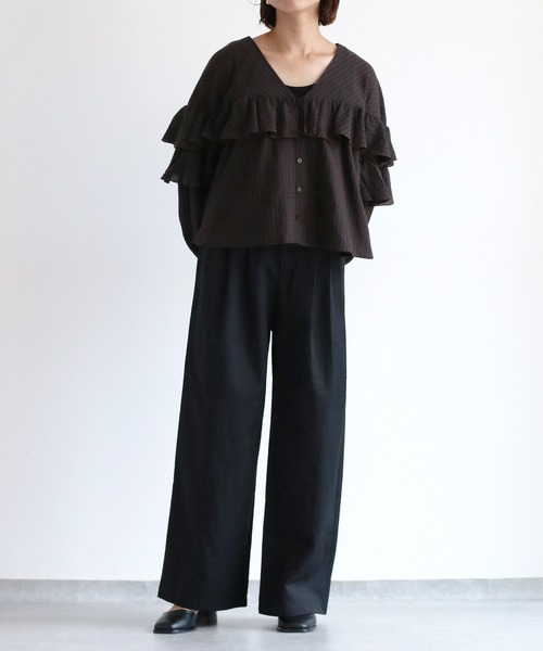 cepo（セポ）の「〈低身長/高身長サイズあり〉スリータックイージーストレートパンツ（その他パンツ・レディース・ブラック/オフホワイト/チャコール/ブラウン/グレー/ホワイト/ベージュ・L/M/S）」の18枚目の写真