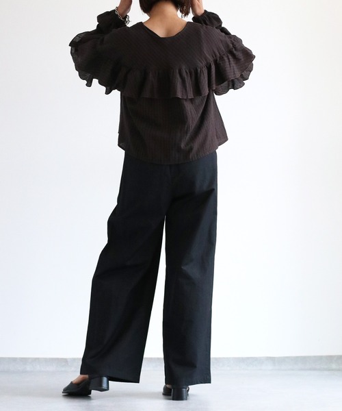 cepo（セポ）の「〈低身長/高身長サイズあり〉スリータックイージーストレートパンツ（その他パンツ・レディース・ブラック/オフホワイト/チャコール/ブラウン/グレー/ホワイト/ベージュ・L/M/S）」の20枚目の写真