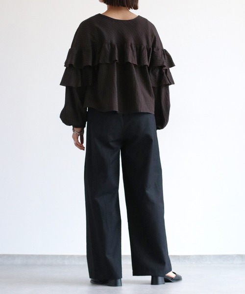 cepo（セポ）の「〈低身長/高身長サイズあり〉スリータックイージーストレートパンツ（その他パンツ・レディース・ブラック/オフホワイト/チャコール/ブラウン/グレー/ホワイト/ベージュ・L/M/S）」の21枚目の写真