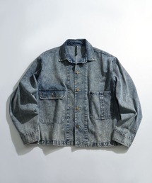 vintage like hard wash denim work jacket/ヴィンテージライク ハードウォッシュ デニム ワークジャケット