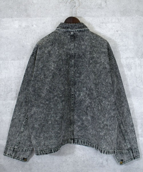 Anytime Songs（エニータイムソングス）の「vintage like hard wash denim work jacket/ヴィンテージライク ハードウォッシュ デニム ワークジャケット（デニムジャケット・メンズ・ケミカルウォッシュ/ブラック・M/L/XL）」の3枚目の写真