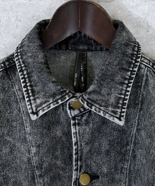 Anytime Songs（エニータイムソングス）の「vintage like hard wash denim work jacket/ヴィンテージライク ハードウォッシュ デニム ワークジャケット（デニムジャケット・メンズ・ケミカルウォッシュ/ブラック・M/L/XL）」の5枚目の写真