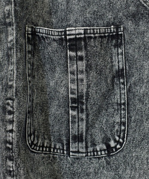 Anytime Songs（エニータイムソングス）の「vintage like hard wash denim work jacket/ヴィンテージライク ハードウォッシュ デニム ワークジャケット（デニムジャケット・メンズ・ケミカルウォッシュ/ブラック・M/L/XL）」の6枚目の写真