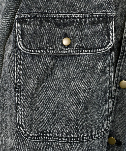 Anytime Songs（エニータイムソングス）の「vintage like hard wash denim work jacket/ヴィンテージライク ハードウォッシュ デニム ワークジャケット（デニムジャケット・メンズ・ケミカルウォッシュ/ブラック・M/L/XL）」の7枚目の写真
