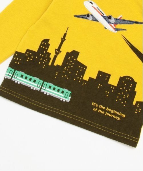 kladskap(クレードスコープ)の「空の旅長袖Tシャツ(Tシャツ/カットソー・キッズ・マスタード/ターコイズブルー・120cm/90cm/80cm/100cm/110cm/130cm)」の9枚目の写真