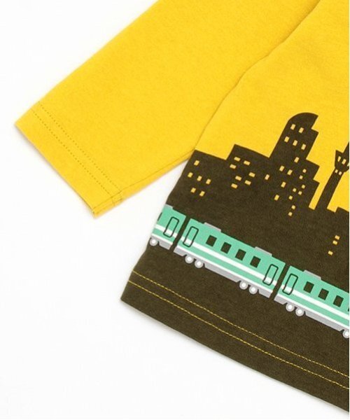 kladskap(クレードスコープ)の「空の旅長袖Tシャツ(Tシャツ/カットソー・キッズ・マスタード/ターコイズブルー・120cm/90cm/80cm/100cm/110cm/130cm)」の10枚目の写真