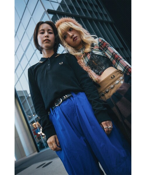 FRED PERRY(フレッドペリー)の「FRED PERRY / Chequerboard Lambswool Scarf(マフラー・レディース・オフホワイト/ブラウン・ONE SIZE)」の13枚目の写真