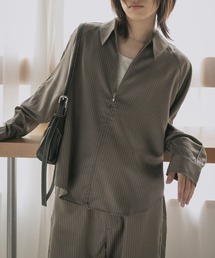 SENSE OF PLACE by URBAN RESEARCH | サイドラインピンストライプジップシャツ(シャツ/ブラウス)