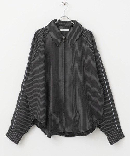 SENSE OF PLACE by URBAN RESEARCH（センスオブプレイスバイアーバンリサーチ）の「サイドラインピンストライプジップシャツ（シャツ/ブラウス・メンズ・チャコールグレー/カーキ/オレンジ・LARGE/MEDIUM）」の22枚目の写真