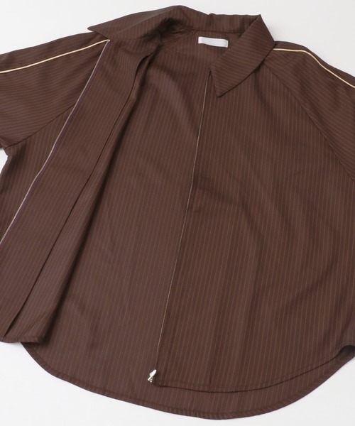 SENSE OF PLACE by URBAN RESEARCH（センスオブプレイスバイアーバンリサーチ）の「サイドラインピンストライプジップシャツ（シャツ/ブラウス・メンズ・チャコールグレー/カーキ/オレンジ・LARGE/MEDIUM）」の13枚目の写真