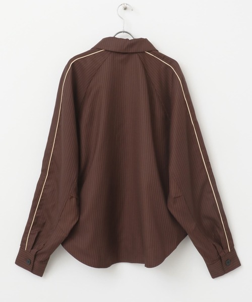 SENSE OF PLACE by URBAN RESEARCH（センスオブプレイスバイアーバンリサーチ）の「サイドラインピンストライプジップシャツ（シャツ/ブラウス・メンズ・チャコールグレー/カーキ/オレンジ・LARGE/MEDIUM）」の14枚目の写真