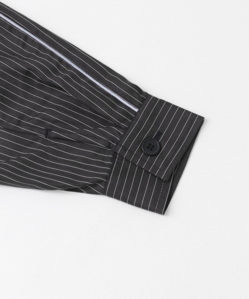 SENSE OF PLACE by URBAN RESEARCH（センスオブプレイスバイアーバンリサーチ）の「サイドラインピンストライプジップシャツ（シャツ/ブラウス・メンズ・チャコールグレー/カーキ/オレンジ・LARGE/MEDIUM）」の16枚目の写真