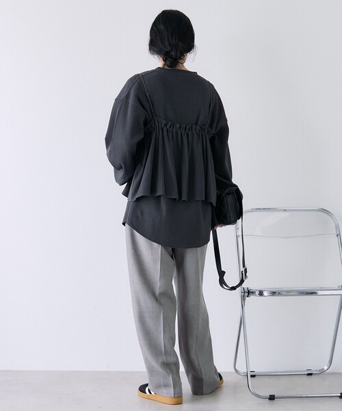 FREAK'S STORE(フリークスストア)の「ワッフル ロンTビスチェセット(Tシャツ/カットソー・レディース・オレンジ/チャコール/オフホワイト・フリ-)」の10枚目の写真