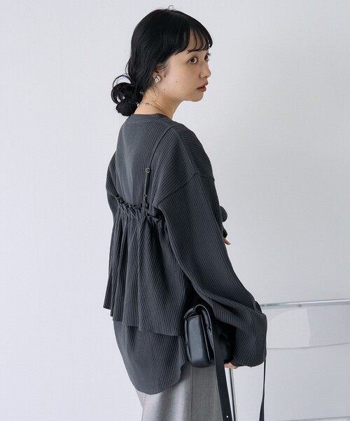 FREAK'S STORE(フリークスストア)の「ワッフル ロンTビスチェセット(Tシャツ/カットソー・レディース・オレンジ/チャコール/オフホワイト・フリ-)」の15枚目の写真