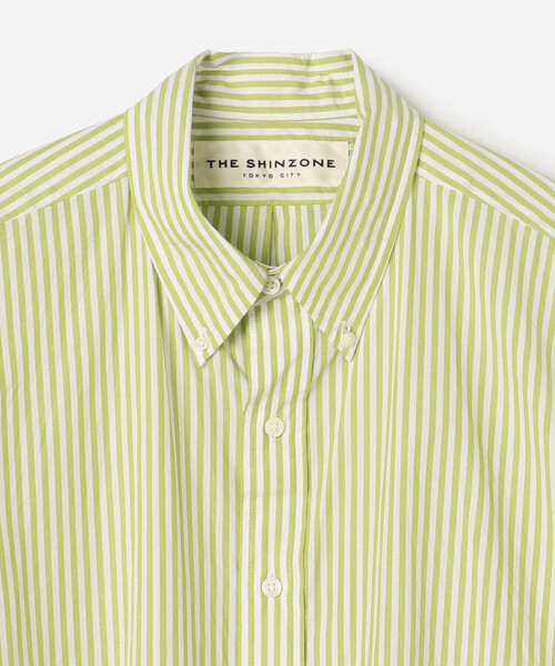 THE SHINZONE（ザ　シンゾーン）の「THE SHINZONE | 〈別注〉STRIPE DADDY SHIRT WOMEN（シャツ/ブラウス・レディース・グレー系その他/ブラウン系その他/グリーン系その他・P）」の6枚目の写真