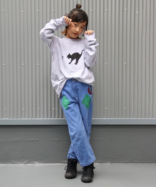 UNIT CHEST（ユニットチェスト）の「【UNIT CHEST】unique unisex long sleeve T-shirt /ユニークユニセックス ロンT OIF students コラボ 猫猫by Riyu（Tシャツ/カットソー・レディース・ブラック/ホワイト/杢グレー・L/M/S）」の14枚目の写真