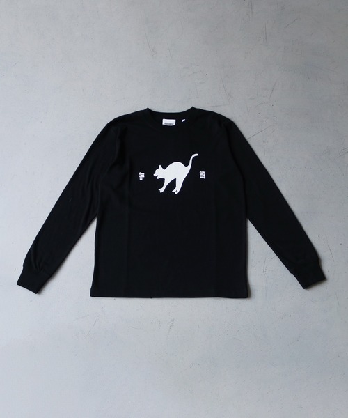 UNIT CHEST（ユニットチェスト）の「【UNIT CHEST】unique unisex long sleeve T-shirt /ユニークユニセックス ロンT OIF students コラボ 猫猫by Riyu（Tシャツ/カットソー・レディース・ブラック/ホワイト/杢グレー・L/M/S）」の16枚目の写真