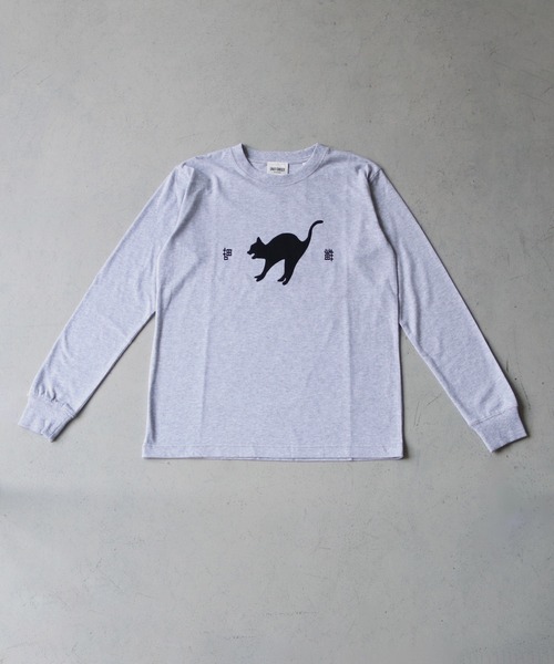 UNIT CHEST（ユニットチェスト）の「【UNIT CHEST】unique unisex long sleeve T-shirt /ユニークユニセックス ロンT OIF students コラボ 猫猫by Riyu（Tシャツ/カットソー・レディース・ブラック/ホワイト/杢グレー・L/M/S）」の17枚目の写真